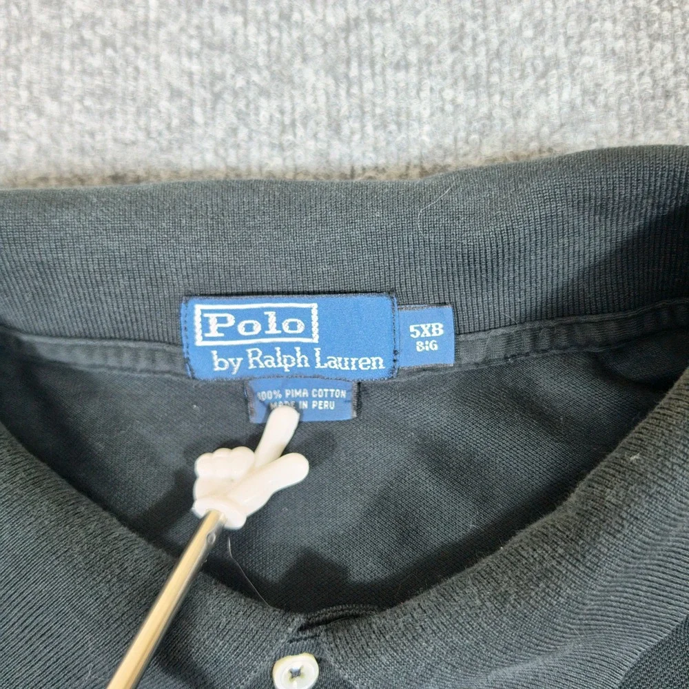 Polo Ralph Lauren Black Pima Cotton Polo Shirt Mens 5XB Big & Tall Short Sleeve